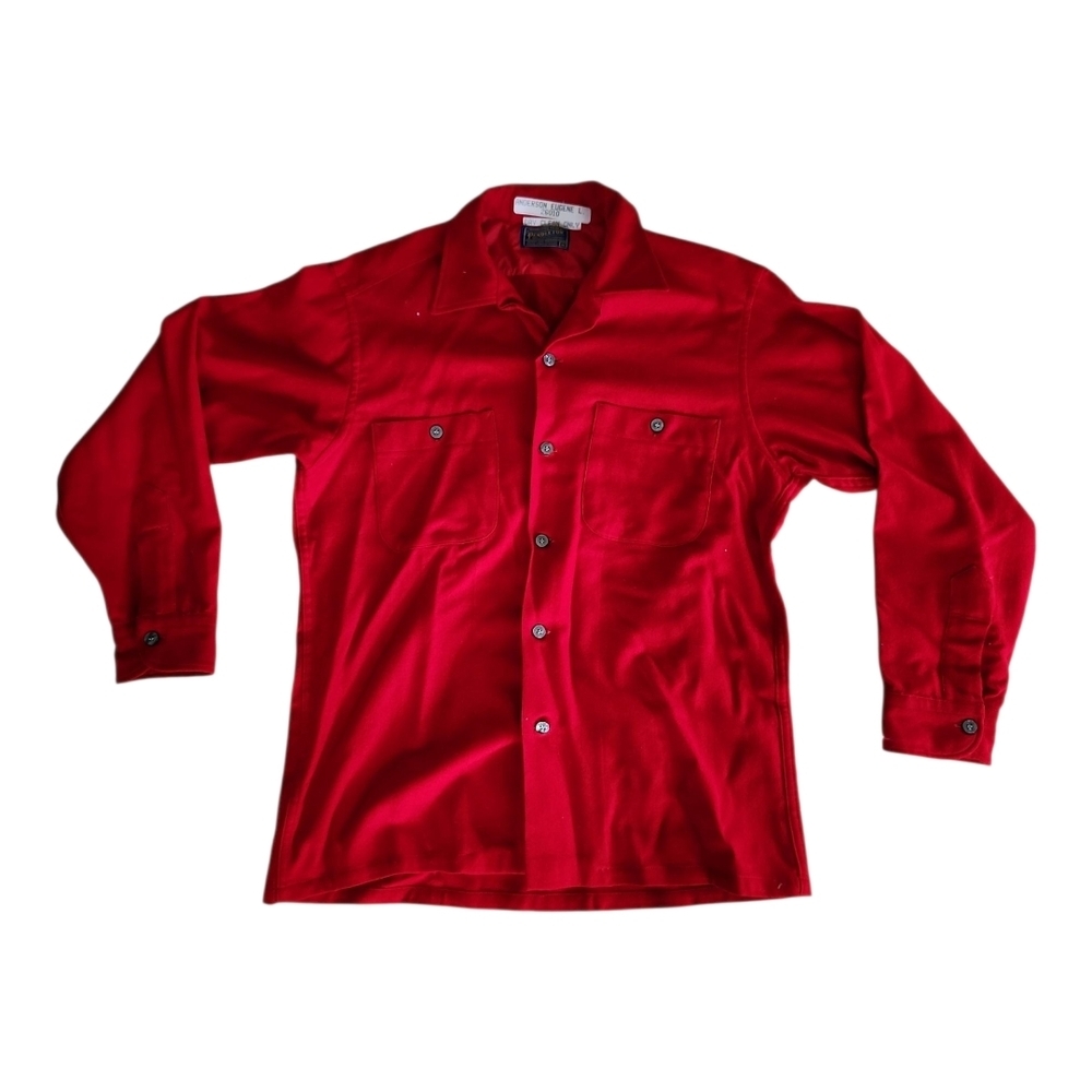 Pendleton 100% Wool Button-Up Shirt Red Size Medi… - image 3